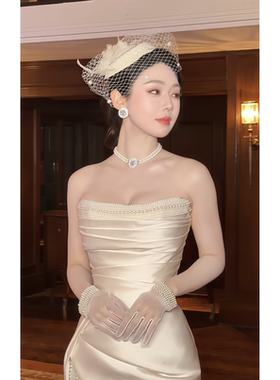 法式礼帽女士参加晚宴礼服头饰