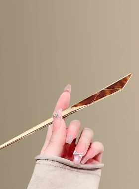 焦糖红茶！红色晕染金属发簪发钗