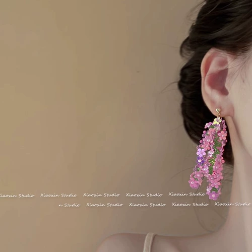 Дизайнерские изысканные клипсы, милые серьги, в цветочек, защита для ушей