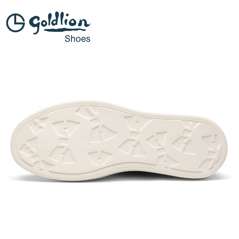 Goldlion/金利来男夏爆款休闲板鞋厚底增高潮流设计感真皮小白鞋