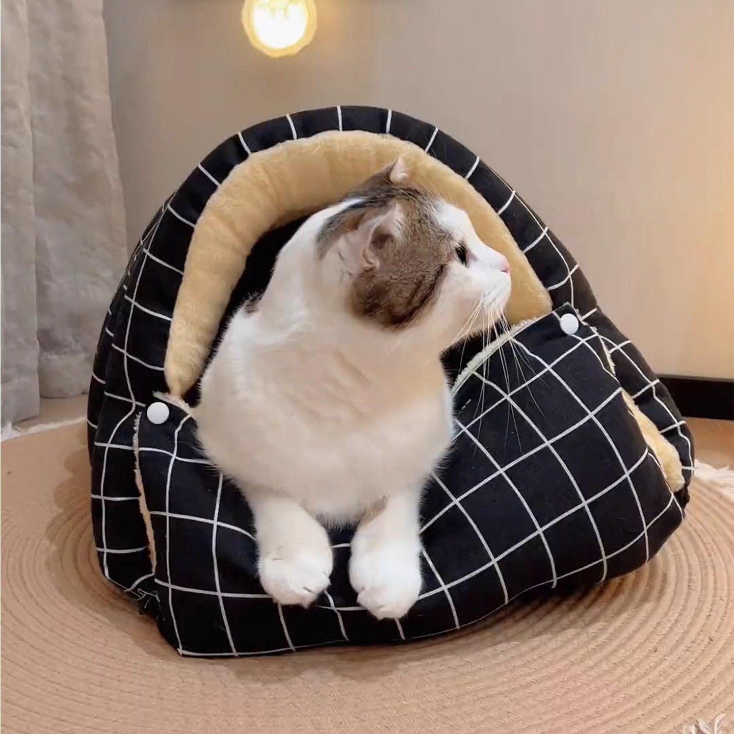 猫咪睡袋猫窝冬季天保暖加绒加厚封闭式安全感包裹式可拆洗宠物窝,淘宝优惠券,粉丝福利购,淘宝优惠卷