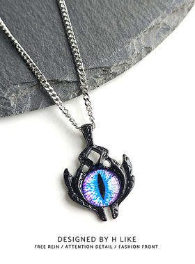 钛钢蛇骨链男女项链吊坠眼睛图腾