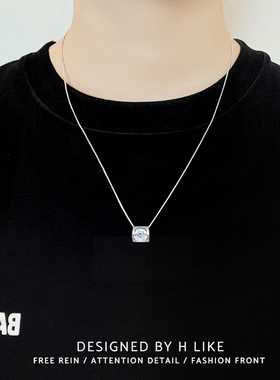 轻奢细项链椭圆大钻石吊坠女钛钢