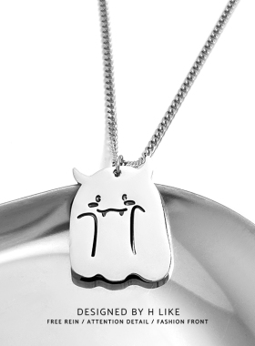 恶魔幽灵钛钢蛇骨链男女项链吊坠