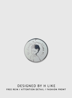 浮雕小王子童话圆牌酷ins项链