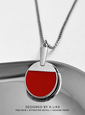 乒乓球拍钛钢蛇骨链男女项链吊坠