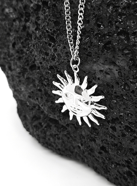 简约银色太阳花蛇骨毛衣链