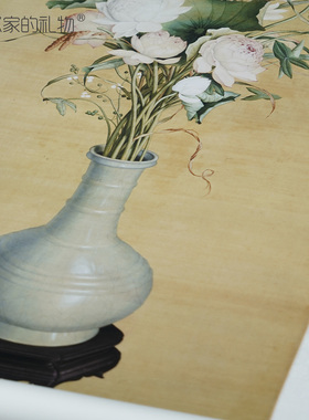 郎世宁新中式花鸟卷轴挂画