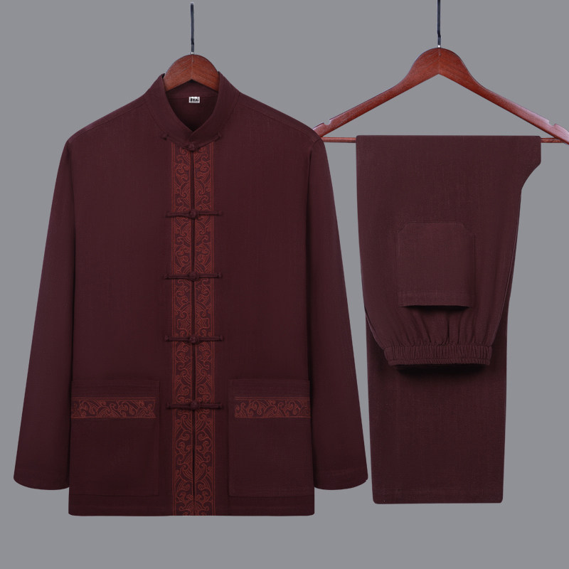 吾岩山男士唐装中国风中山装上衣 吾岩山服饰唐装