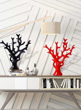 简约发财树小摆件招财欧式轻奢陶瓷工艺J家居客厅电视柜酒柜装饰