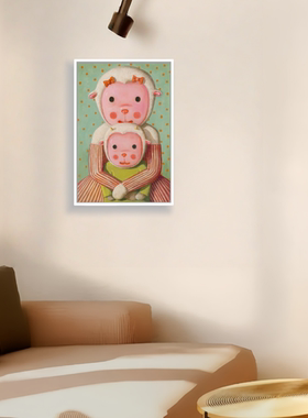 构得x杨媛媛签名限量艺术版画客厅卧室挂画治愈系礼物 母与子