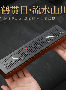手工卧香盒檀香沉香茶道摆件