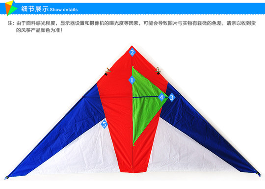 风筝追风者硅胶伞布544软伞布碳杆三角儿童卡通微风高档易飞风筝