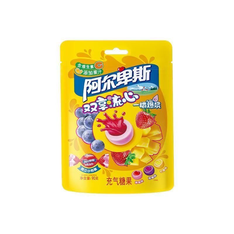 阿尔卑斯双享流心果汁爆浆软糖含维生素夹心充气儿童休闲糖果,淘宝优惠券,粉丝福利购,淘宝优惠卷