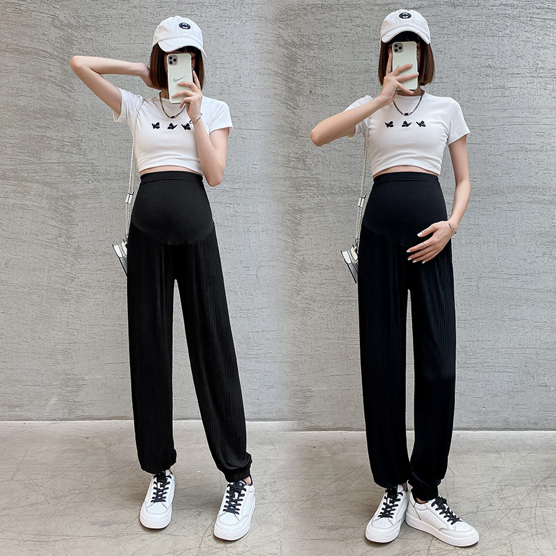 孕妇裤子女薄款夏装新款休闲长裤 班比丽朵孕妇灯笼裤