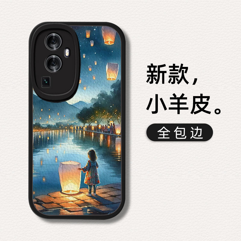 提灯女孩适用opporeno9手机壳opo reno10pro+国潮opporneo8se中国风opppreno7古风oppereno6por学生oppore95g-图2