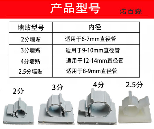 净水器2分pe管3分管固定墙扣饮水管卡子水管布线管固定夹管钉配件 - 图0