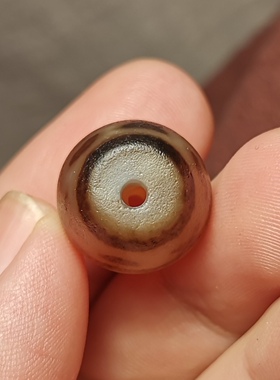 西藏文玩15.5*19mm老款式分化莲花天珠一物一图锁骨链吊坠顶珠diy