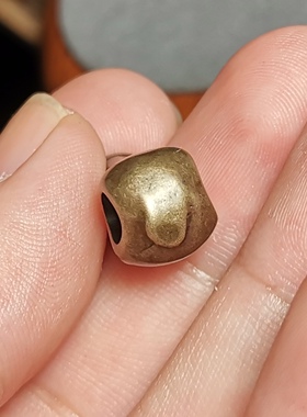 文玩老铜后注利马铜大孔道一体三通佛头佛珠念珠文玩精典百搭配饰