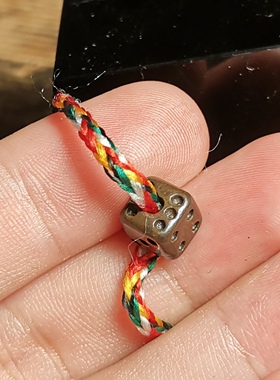 藏式文玩天铁托甲利马铜小元素骰子隔珠佩珠咒点佛珠念珠腰珠配饰