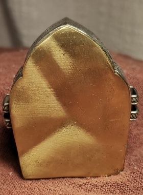 西藏文玩18*41*52mm藏银色白利马铜中号噶乌盒装藏挂件佛龛摆件盒