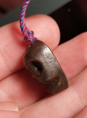 藏式手工做旧黑皮壳托巴碗摆件挂件测挂尸陀林阿呆小吊坠diy配件