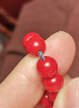 西藏8mm红色珠琉璃佛珠手链手串30mm手持念珠随身佩戴饰品小佛珠