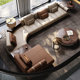 Chengjun solid wood full leather sofa villa living room whole house furniture designer simple luxury high-end large apartment sofa