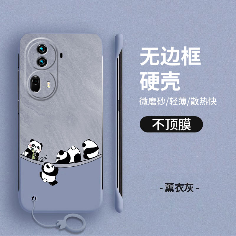 可爱熊猫适用OPPOReno11手机壳Reno11pro保护壳Reno11pro+无边框个性磨砂简约肤感超薄硬壳防摔高级卡通 - 图3