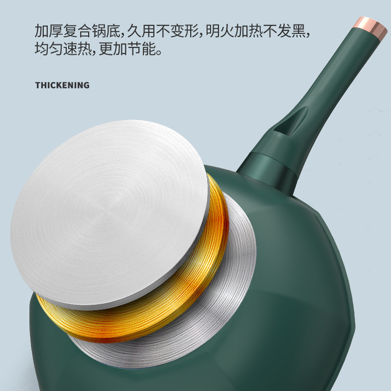 麦饭石不粘锅家用八角不沾电磁炉 安利那炒锅