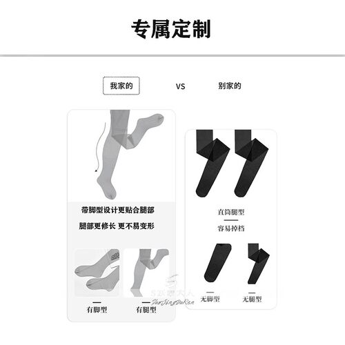 「梦娜」长筒袜性感超薄过膝袜高筒包芯丝女袜夏季美腿塑形白丝袜 - 图3