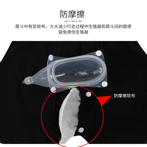 行走站立接尿器老人尿失禁男用瘫痪病人便厕集尿外出防漏尿袋内裤 - 图0