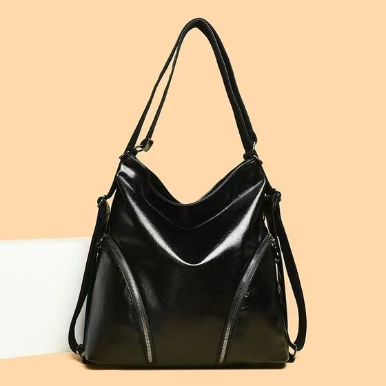2026 new high-end texture women’s backpack, fashionable and versatile large-capacity zipper travel shoulder tote bag
