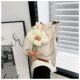 Popular small bags for women 2023 new trendy fresh canvas shoulder bag cute girly flower crossbody bucket bag