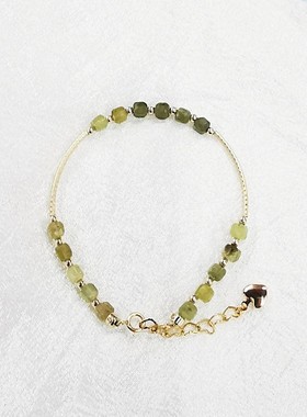 渐变沙弗莱方块切面水晶礼物手串