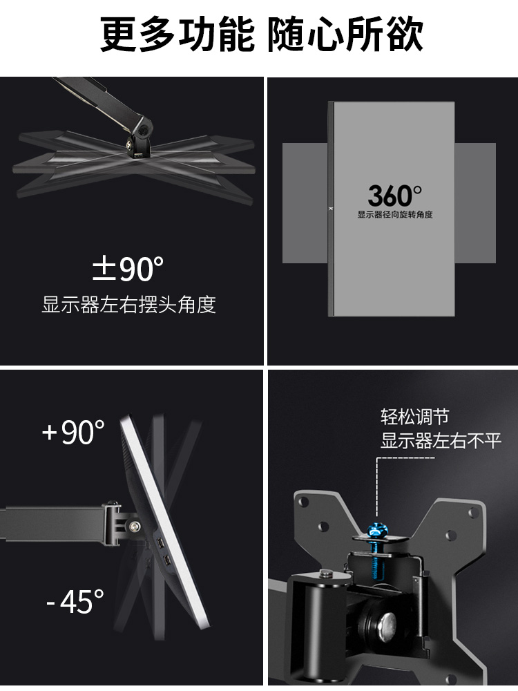 通用三屏显示器支架落地移动推车电脑多屏拼接四屏游戏炒股赛车模-图1