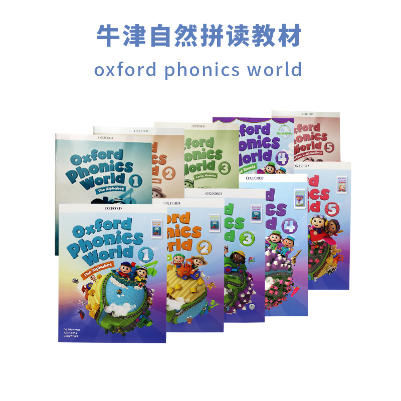 新版Oxford Phonics World 1 2 3 4 5级牛津拼读OPW英文原版1-5级别主课本+练习册全套自然拼读课程青少儿英语phonics课本套装-图0