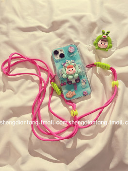 Cute hood girl detachable mobile phone case back clip crossbody lanyard mobile phone lanyard cartoon can be worn on one shoulder and across body can use to any mobile phone Apple Huawei oppo Xiaomi vivo ກໍລະນີໂທລະສັບມືຖື