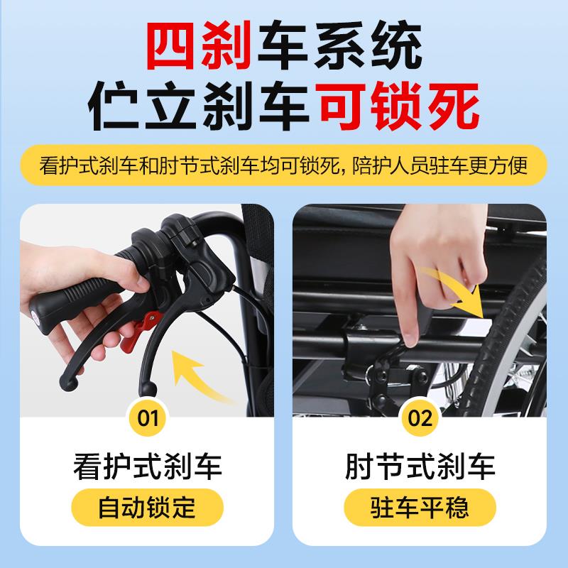 可孚轮椅车瘫痪老人专用多功能带坐便器高靠背可躺式洗澡折叠轻便 - 图2