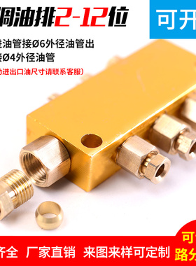 TK型油排油路分配器B型分油器可调油排 润滑系统容积式分配阀油块