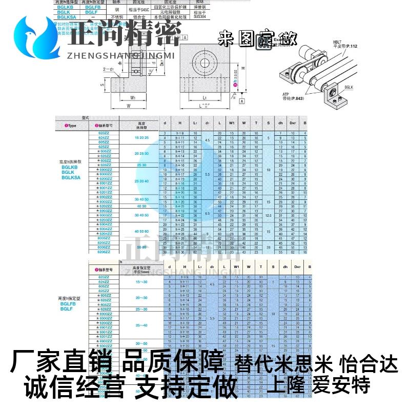 轴承座固定 立式L型BGF01 BGLKB BGLFB6006 6205 6206ZZ-50 60 80 - 图0
