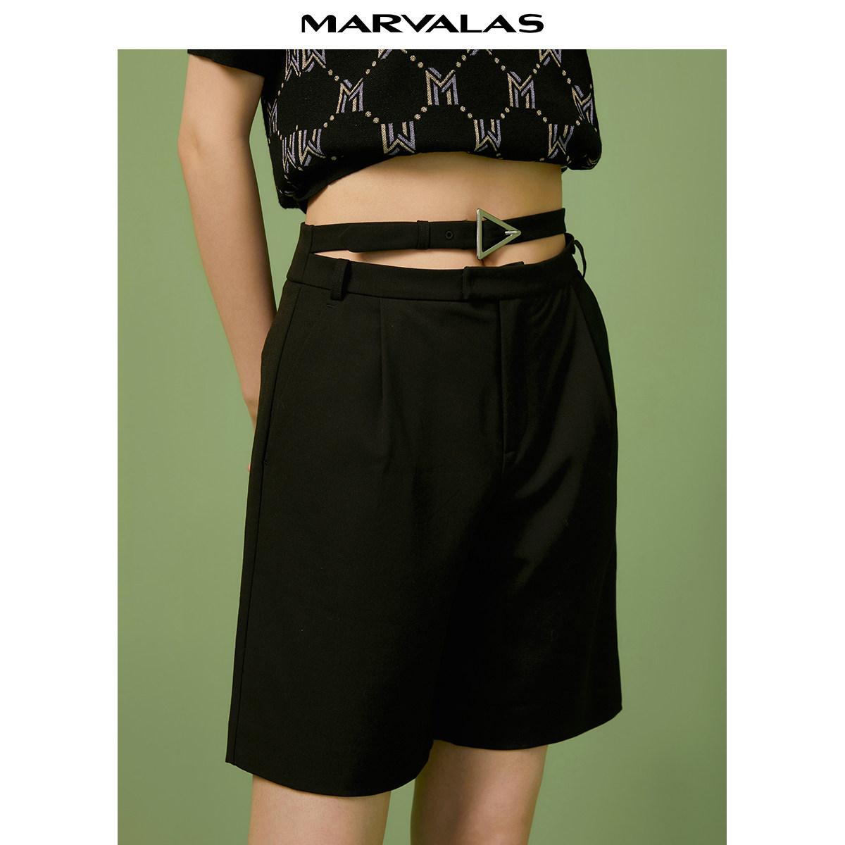 曼德诗高腰阔腿短裤2025秋季新款宽松设计感解构五分西装裤休闲裤,淘宝优惠券,粉丝福利购,淘宝优惠卷