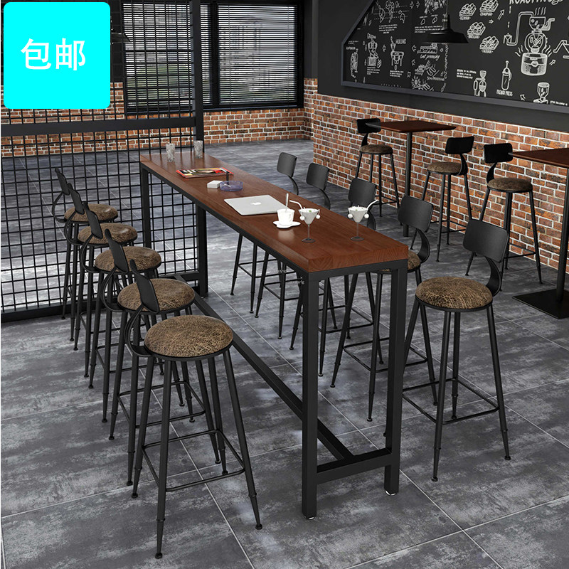 简约现代靠墙吧台桌高脚桌商用小吧台阳台客厅长条高桌子奶茶店桌_虎窝淘