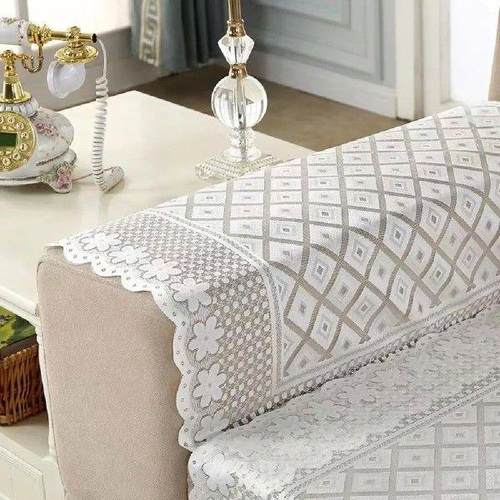 Fashion White Lace Tablecloth Cabinet Cover Tassel - 图2
