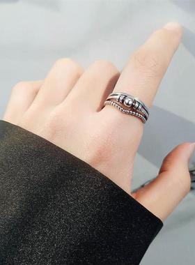 Argent Sterling Silver 925 Bague Anti Sress Womens Rings Fid