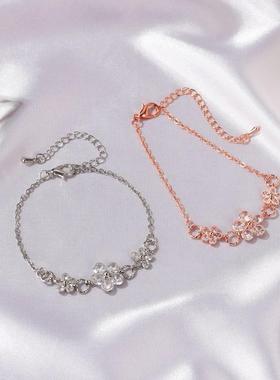 Small Crystal Flower Fashion Bracelet Student Style Bracelet