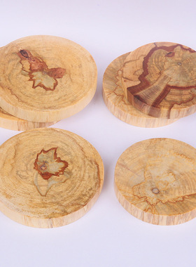 圣木垫子水晶消磁盘木制装饰品