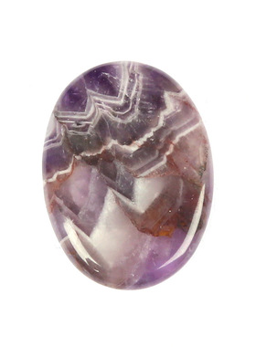 水晶石片拇指形按摩解压粉晶紫