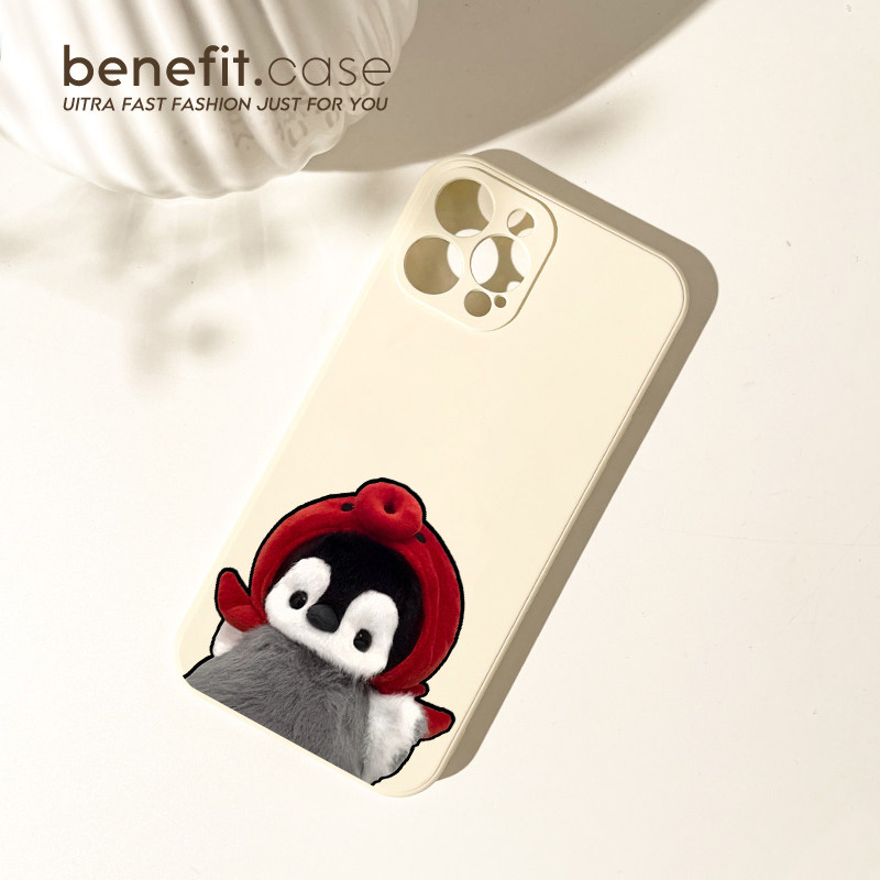 benefit可爱小企鹅抓鱼猫咪17适用于iphone16promax苹果15PRO手机壳13新款14套12时尚11全包xsmax硅胶xr防摔,淘宝优惠券,粉丝福利购,淘宝优惠卷