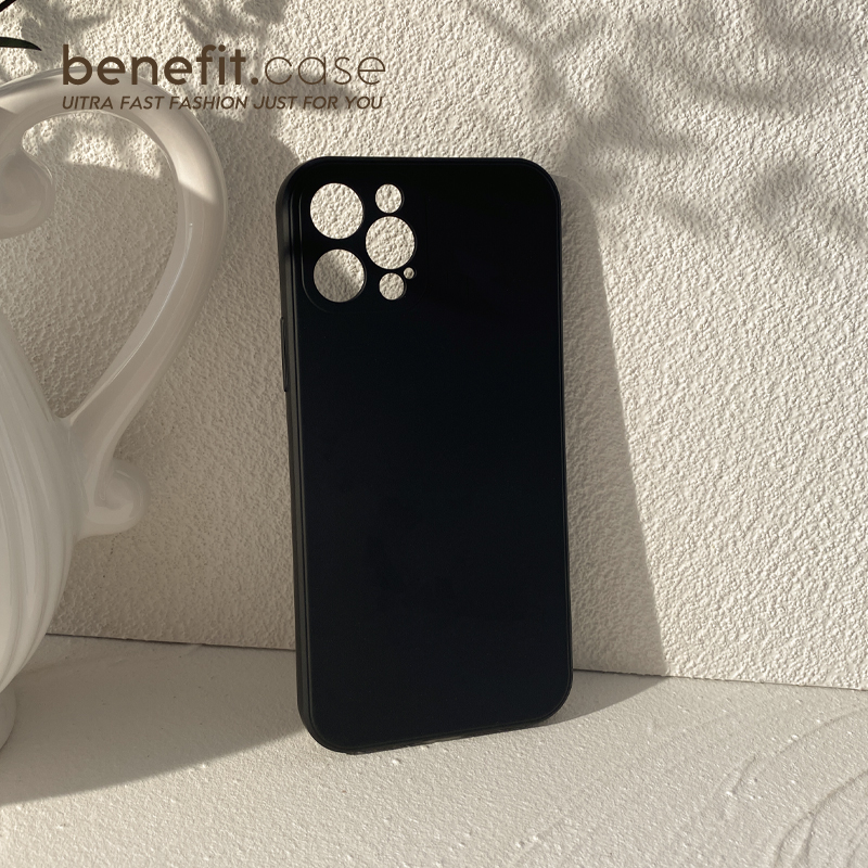 Benefit简约小众黑色适用苹果13promax高级手机壳iphone12mini防摔14promax高级11液态硅胶xs新xr创意8plus7 - 图1